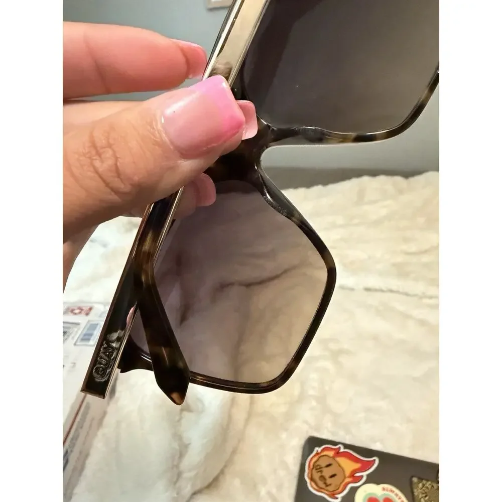 QUAY Level Up Remixed Tortoise Square Sunglasses Brown